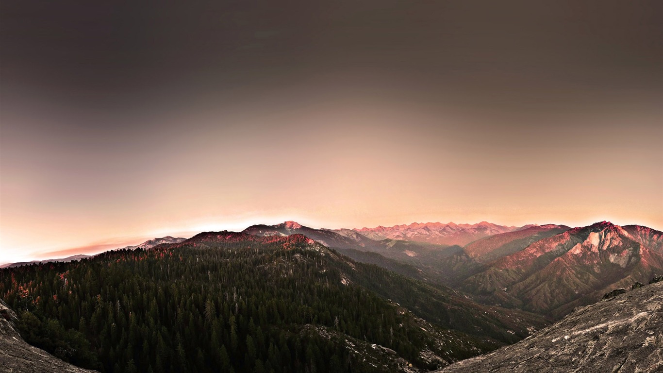 Mountain Valley paysage fond d'écran (1) #13 - 1366x768