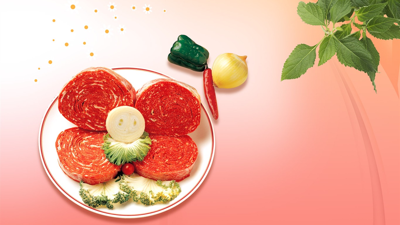 Gourmet večeře tapety (12) #10 - 1366x768