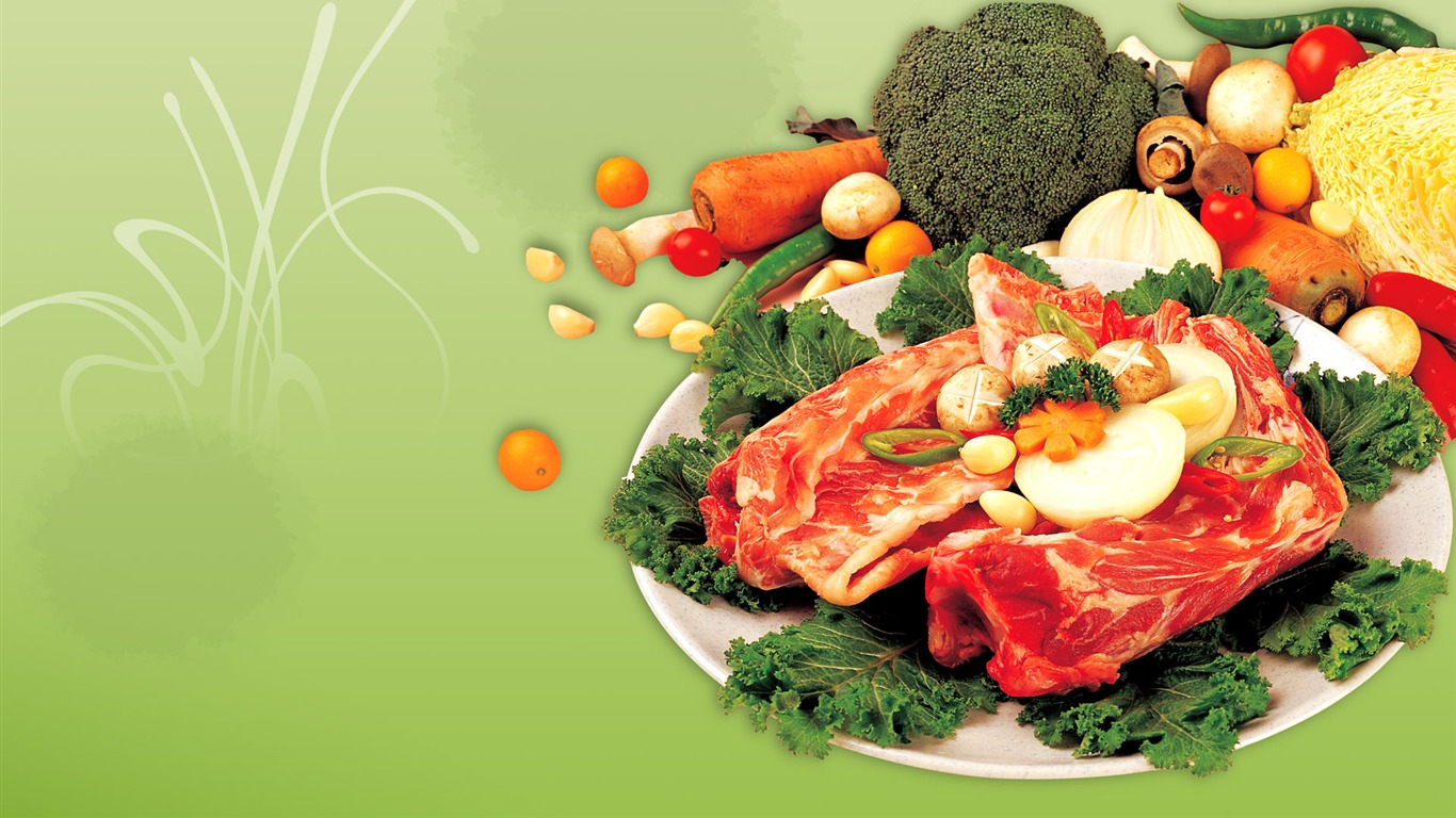 Gourmet večeře tapety (12) #11 - 1366x768