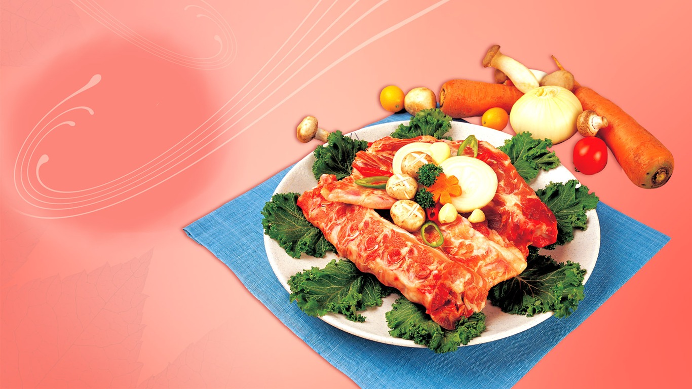 Gourmet dinner wallpaper (12) #12 - 1366x768