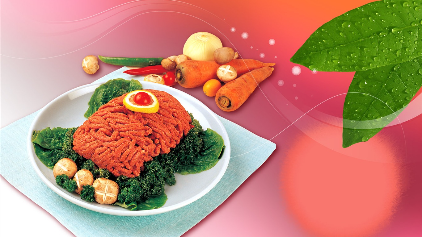 Gourmet večeře tapety (12) #13 - 1366x768