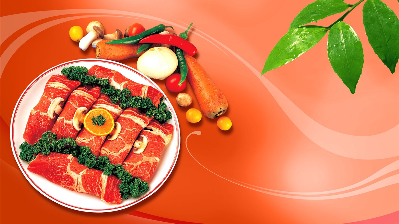 Gourmet večeře tapety (12) #20 - 1366x768