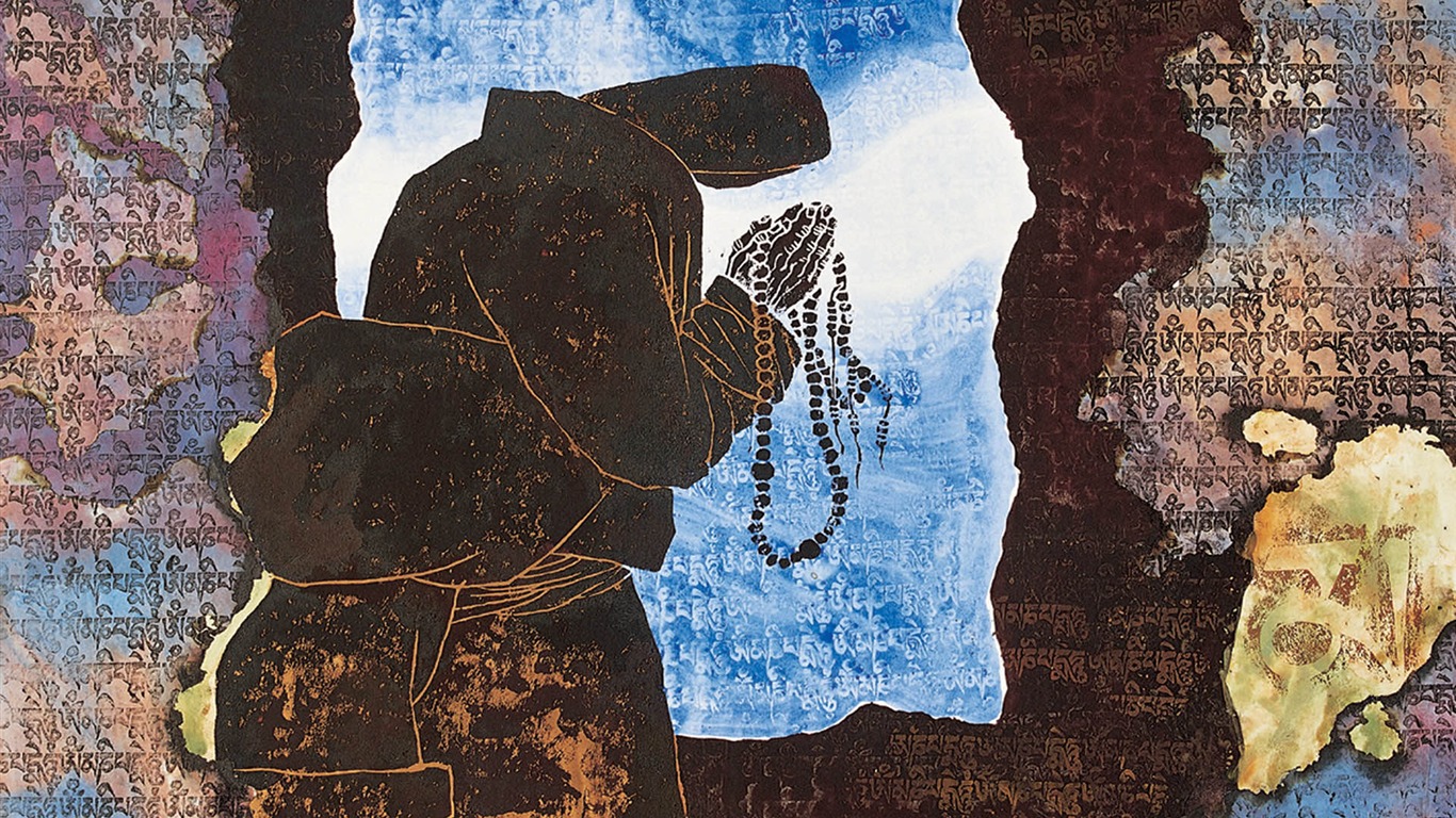 Cheung Pákistán tibetské tisk tapetu (1) #1 - 1366x768
