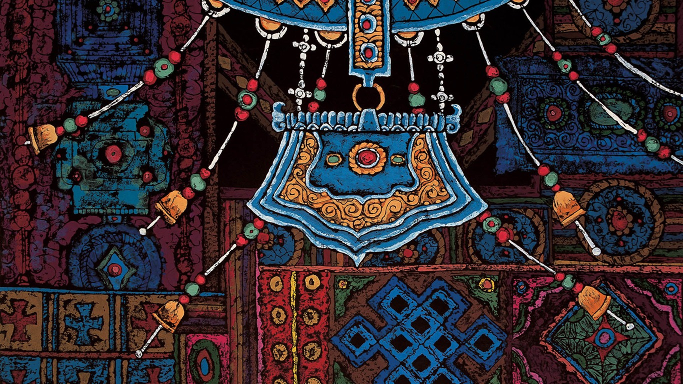 Cheung Pákistán tibetské tisk tapetu (1) #3 - 1366x768