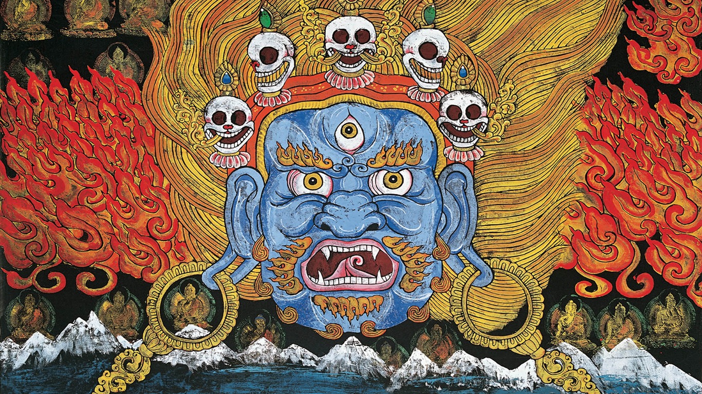 Cheung Pákistán tibetské tisk tapetu (1) #6 - 1366x768