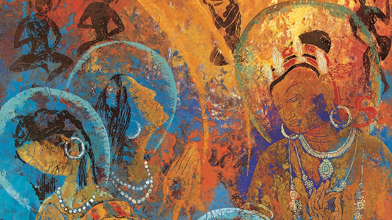 Cheung Pákistán tibetské tisk tapetu (1) #8 - 1366x768