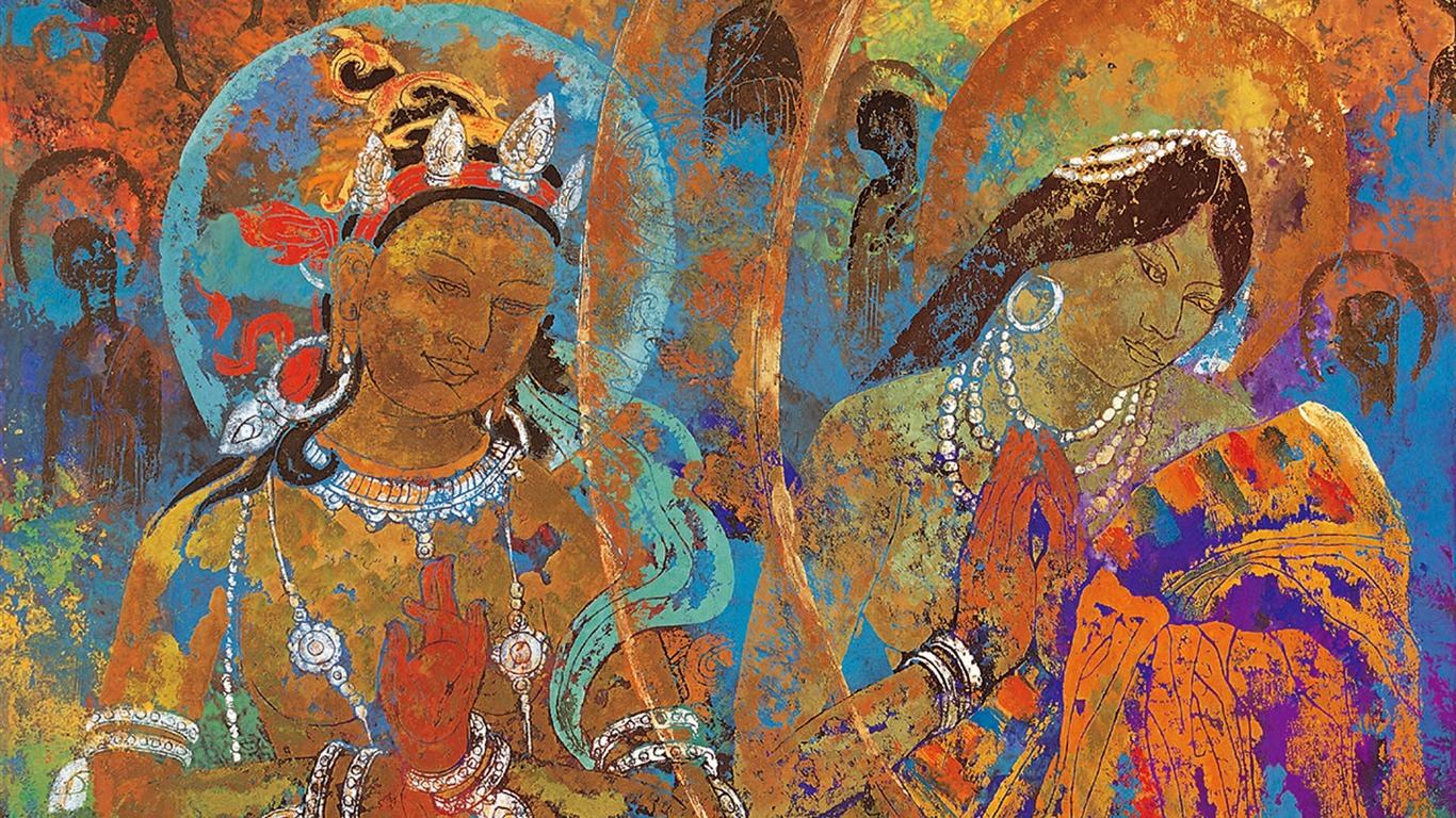 Cheung Pákistán tibetské tisk tapetu (1) #11 - 1366x768