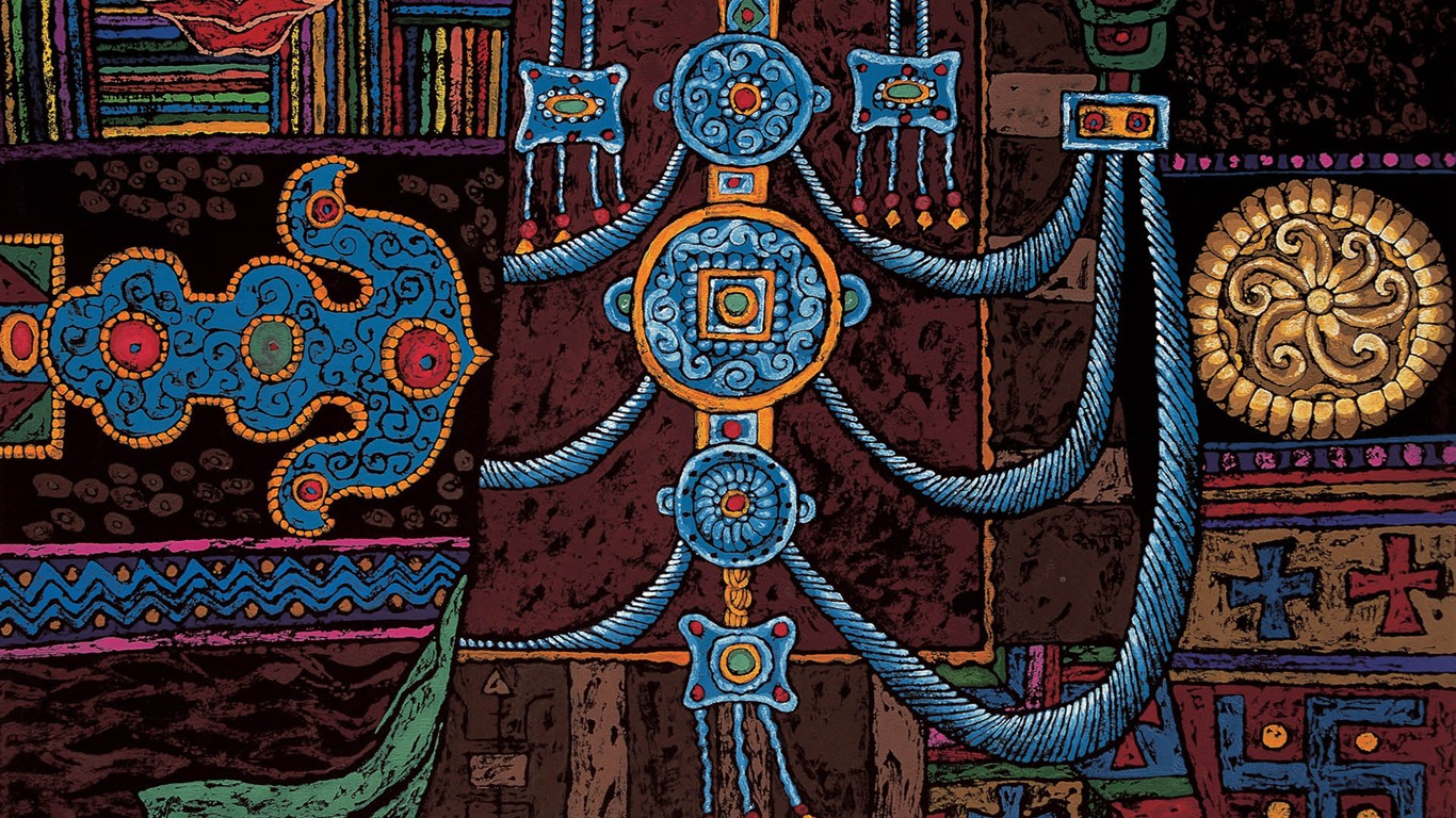 Cheung Pákistán tibetské tisk tapetu (1) #12 - 1366x768