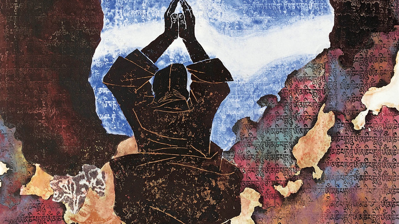 藏族祥巴版畫 壁紙(一) #13 - 1366x768
