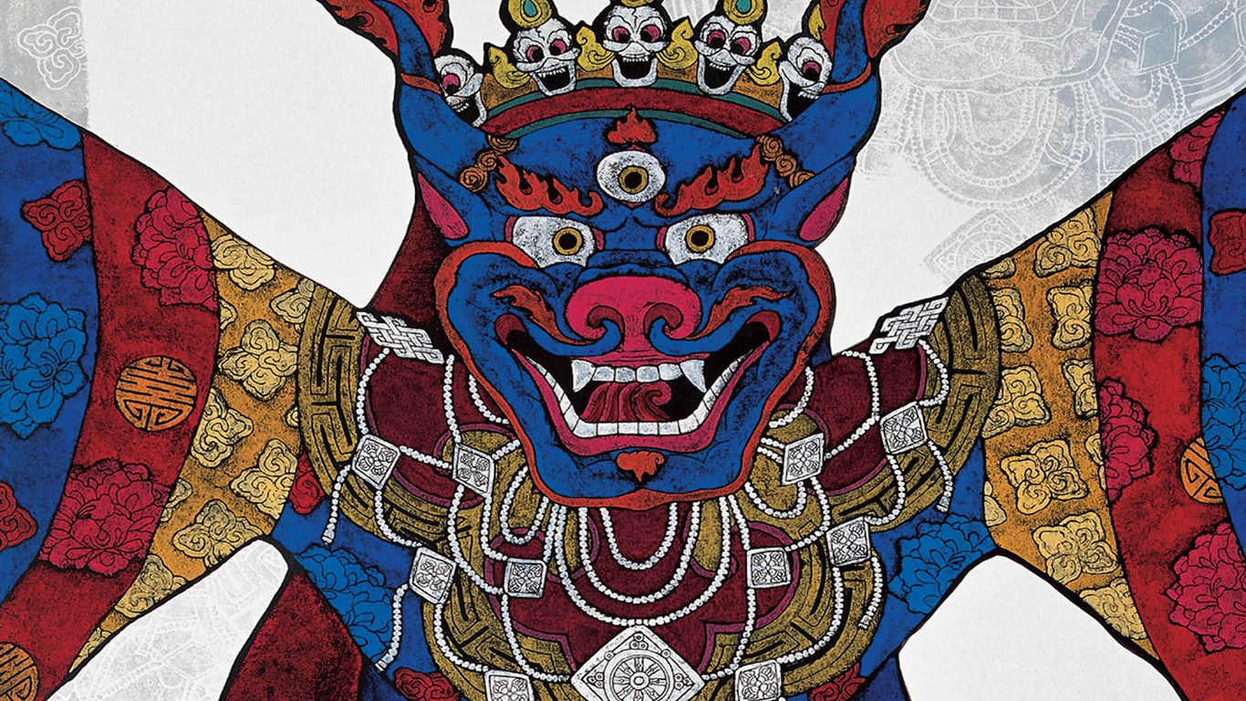 藏族祥巴版画 壁纸(一)14 - 1366x768