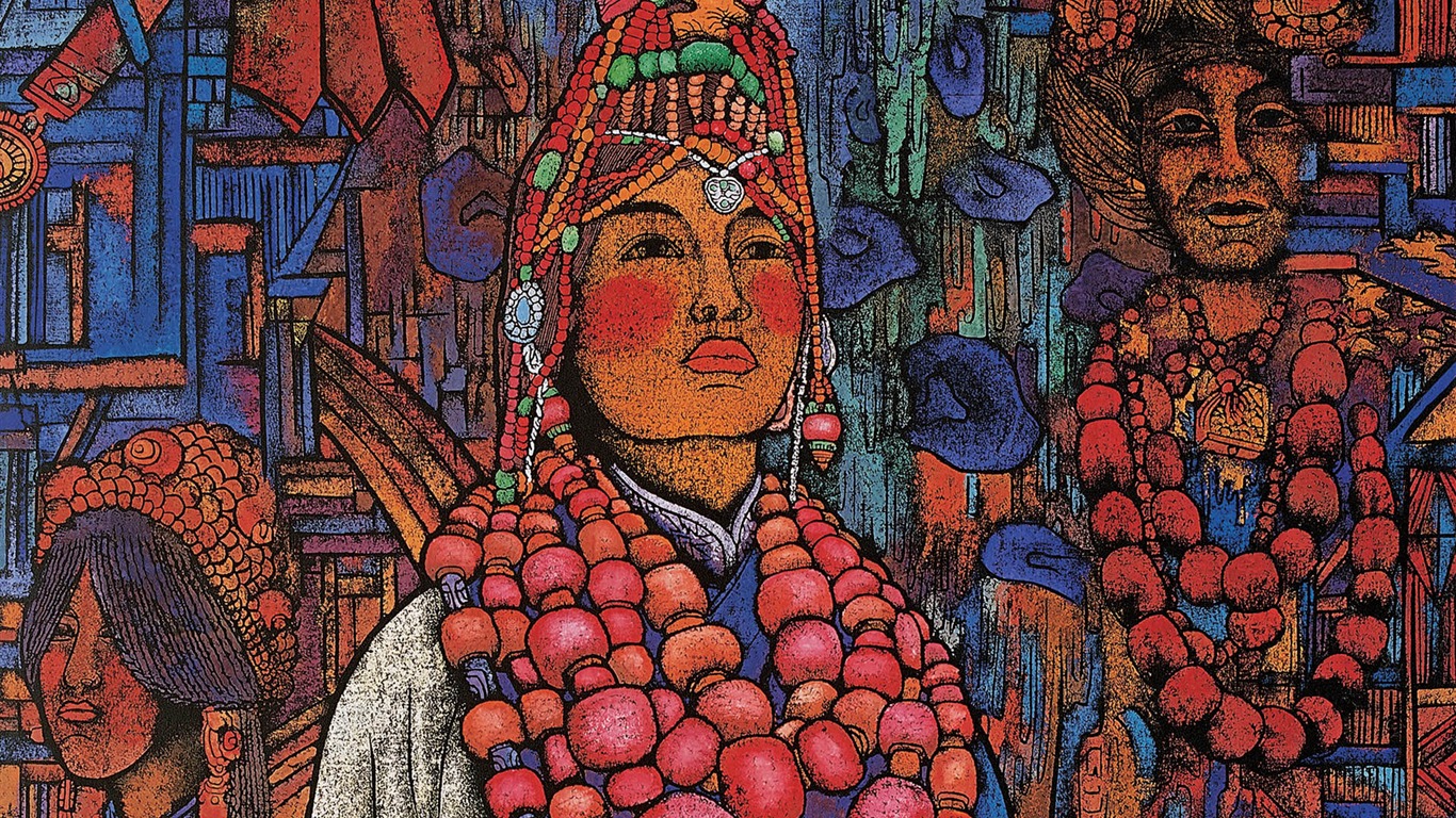Cheung Pákistán tibetské tisk tapetu (1) #17 - 1366x768