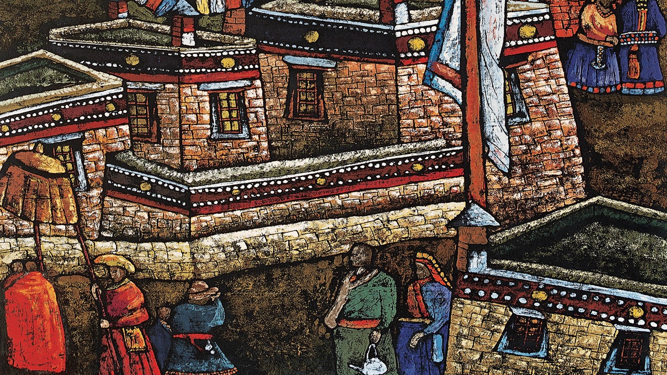Cheung Pákistán tibetské tisk tapetu (1) #19 - 1366x768