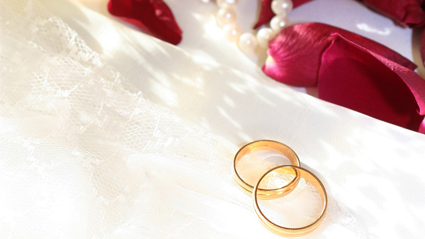 Svatby a svatební prsten tapety (1) #7 - 1366x768
