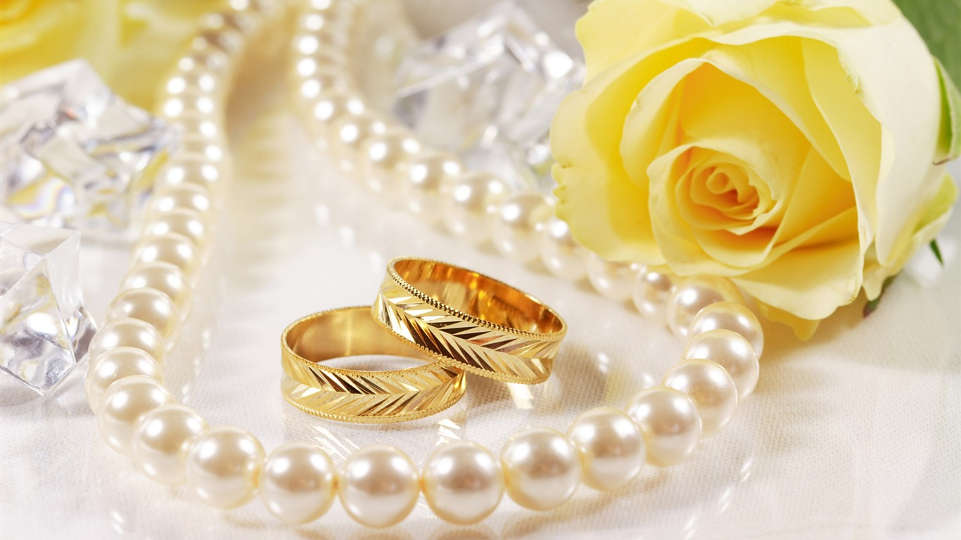 Svatby a svatební prsten tapety (2) #1 - 1366x768