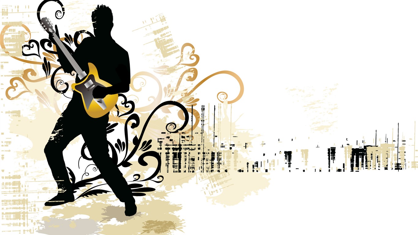 Vector musikalische Thema Wallpaper (1) #4 - 1366x768