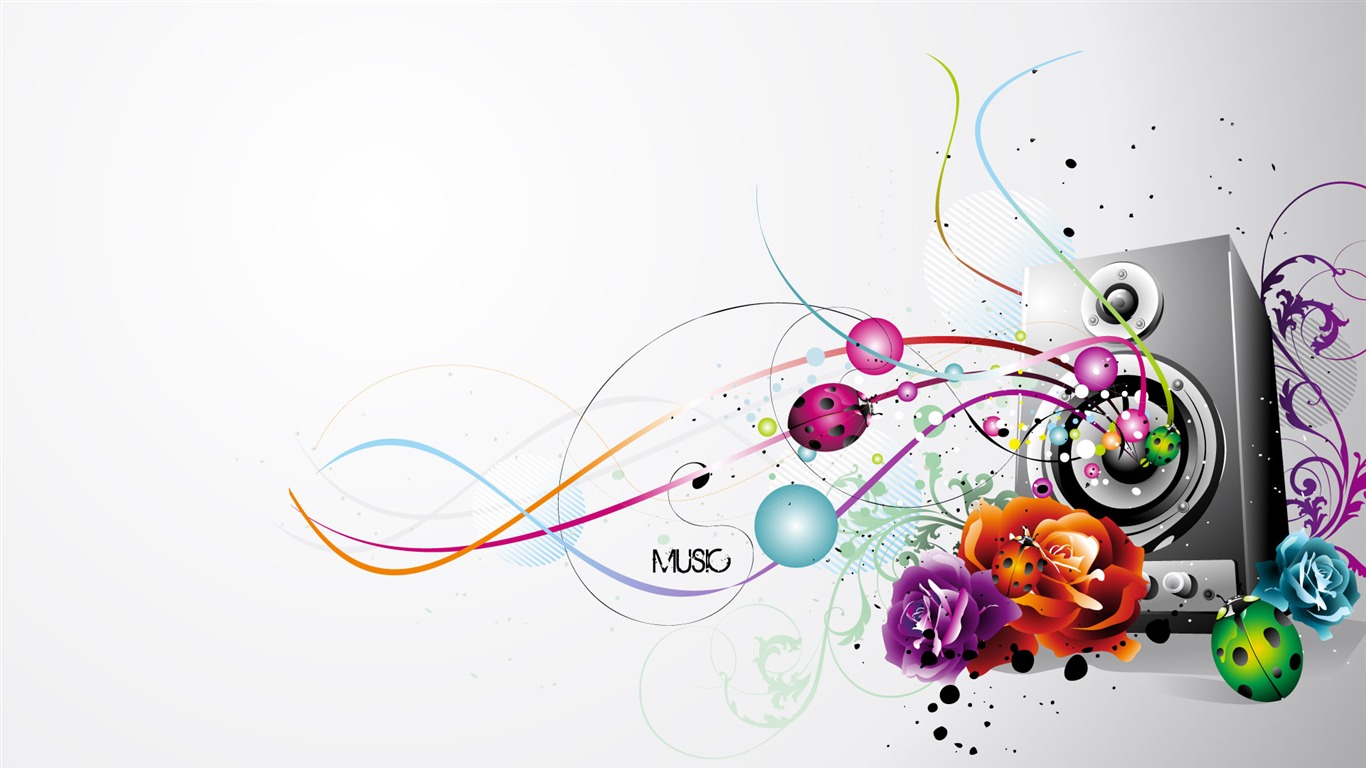 Vector musikalische Thema Wallpaper (1) #14 - 1366x768