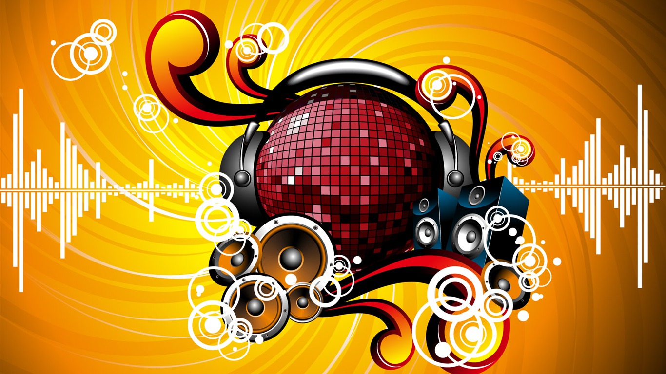 Vector musikalische Thema Wallpaper (1) #15 - 1366x768