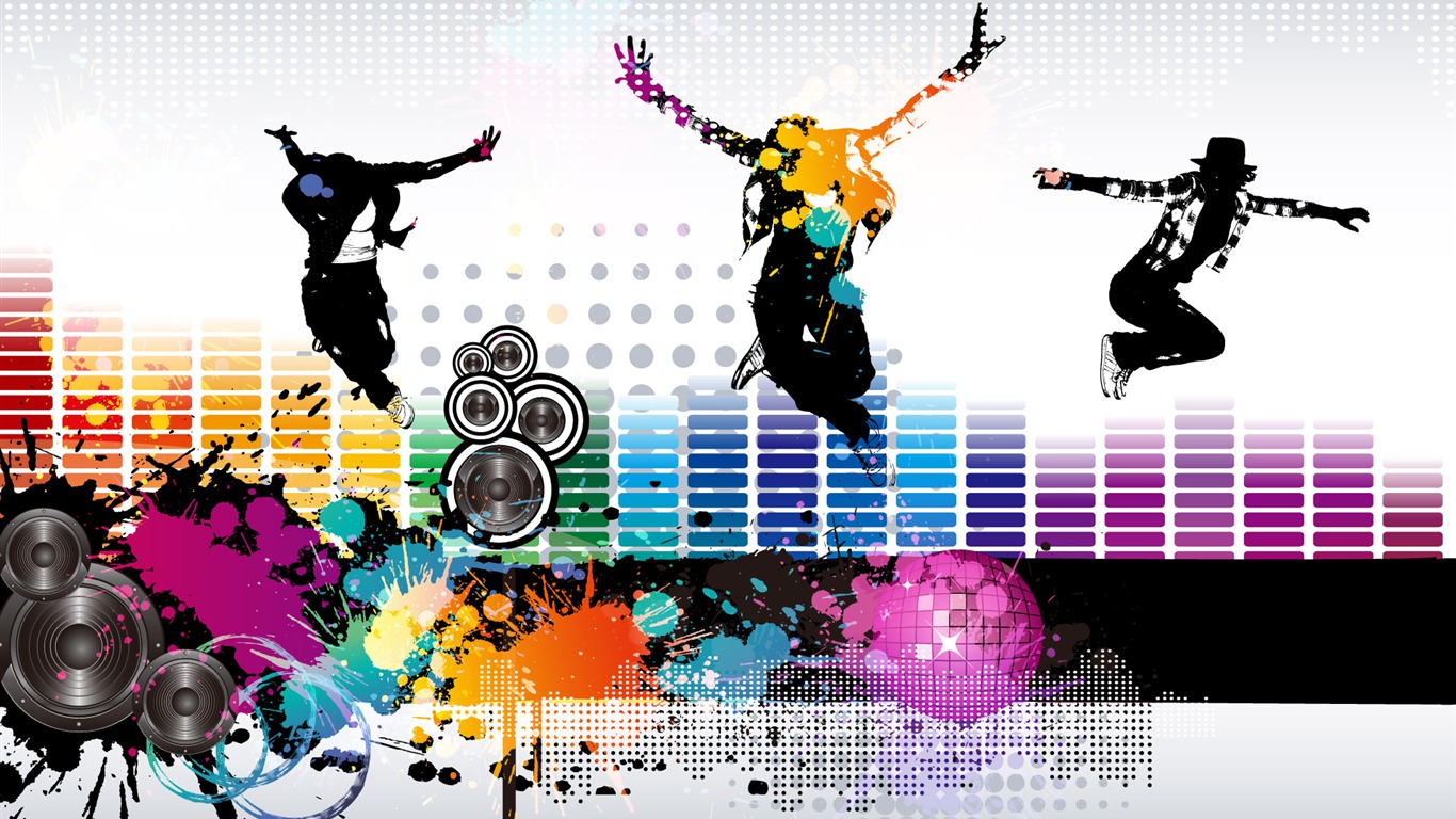 Vector musical theme wallpapers (2) #4 - 1366x768