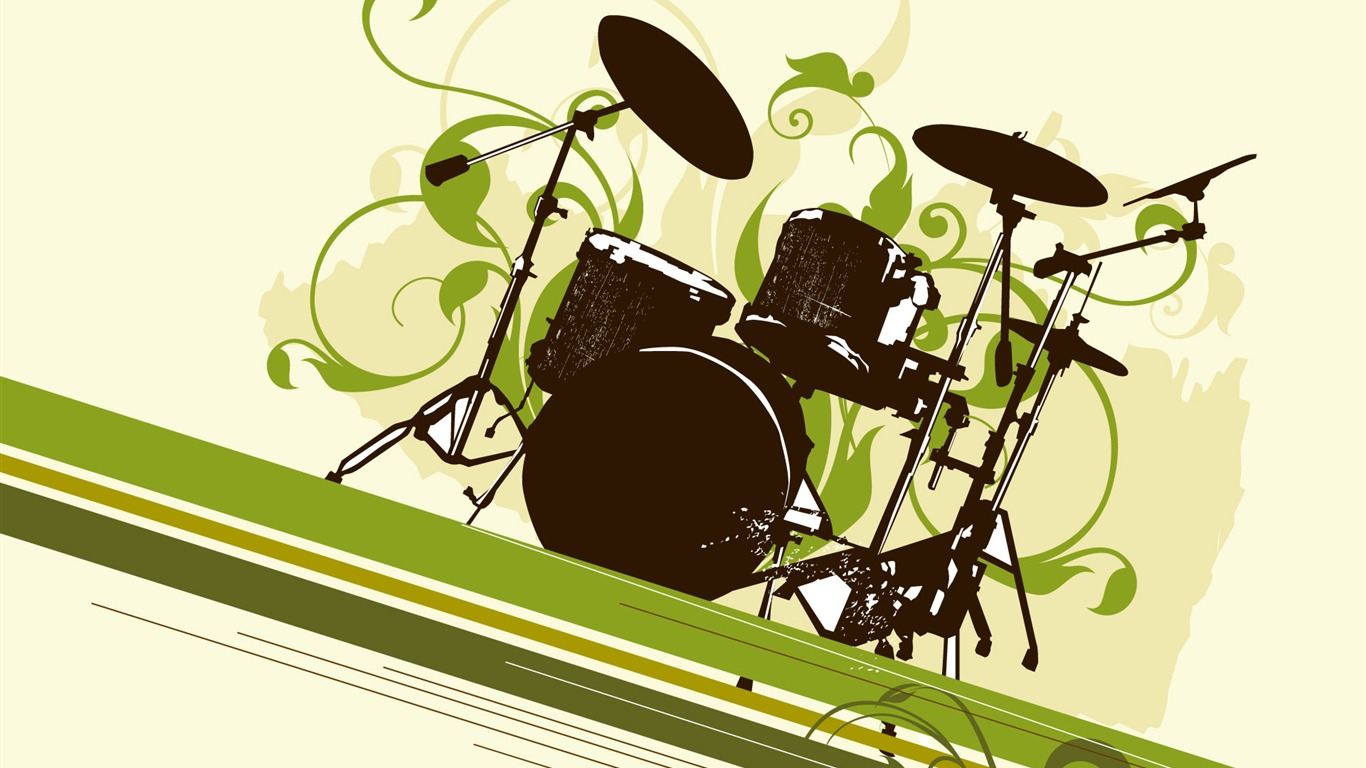 Vector musical theme wallpapers (2) #10 - 1366x768