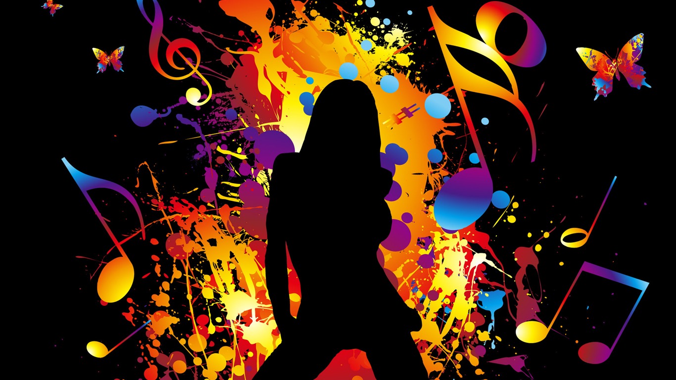 Vector musical theme wallpapers (4) #1 - 1366x768