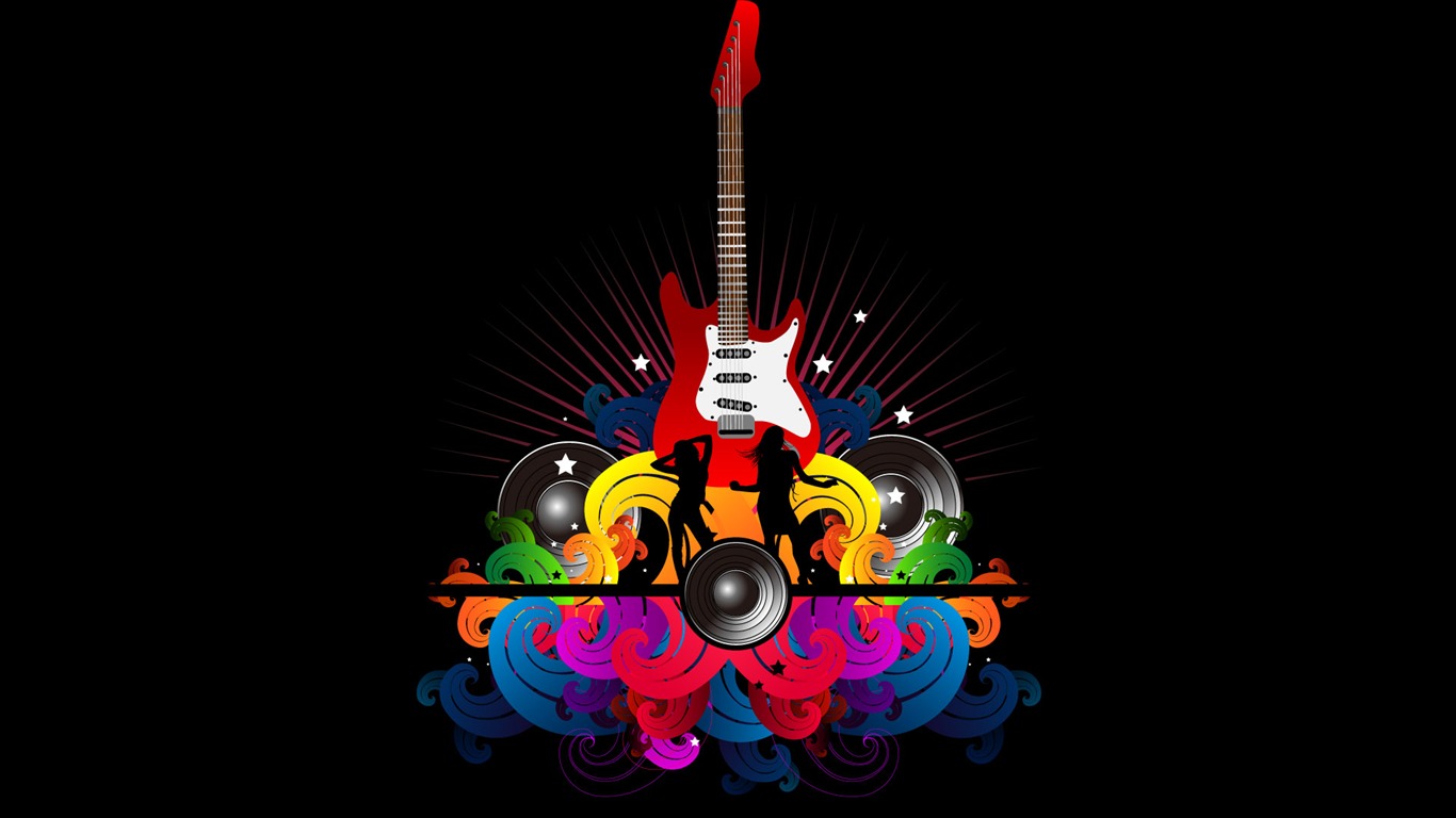 Vector musical theme wallpapers (4) #5 - 1366x768