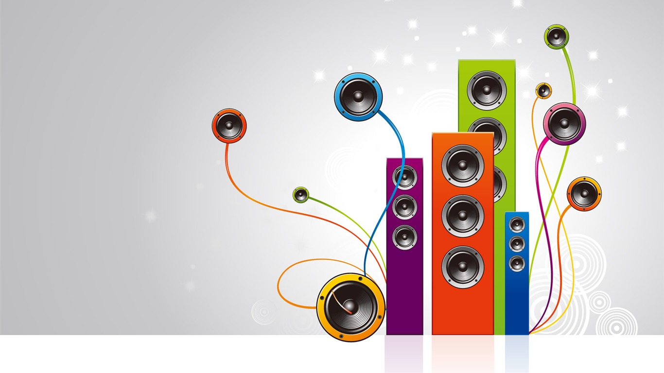 Vector musical theme wallpapers (4) #6 - 1366x768
