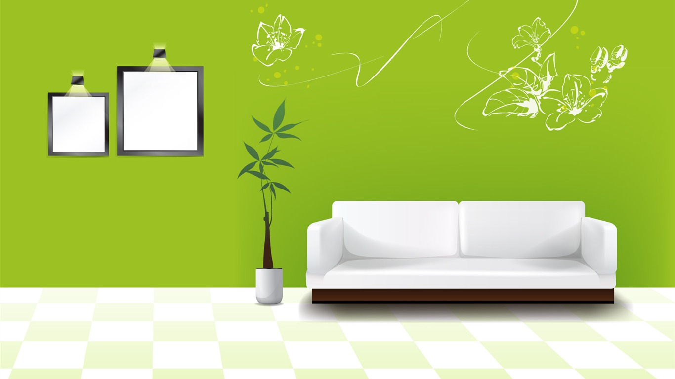 Vector doma tapety (1) #2 - 1366x768