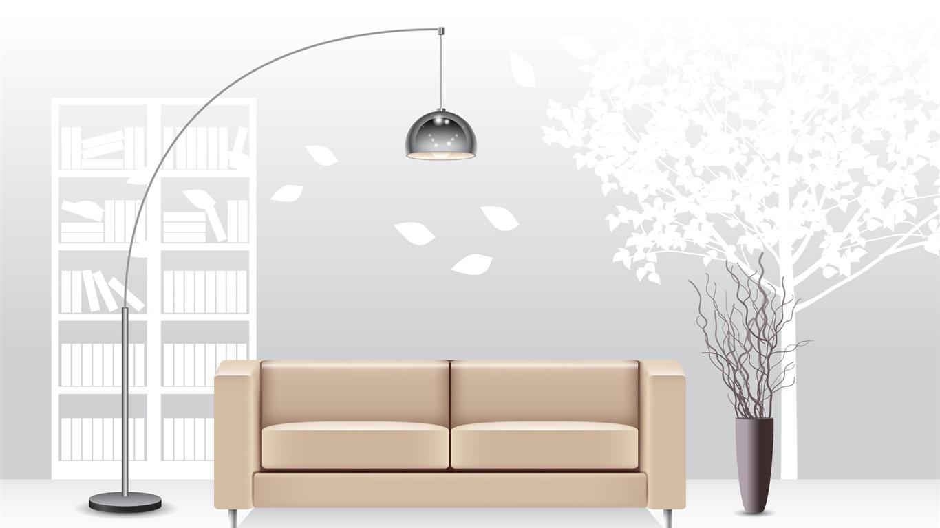 Vector doma tapety (2) #5 - 1366x768