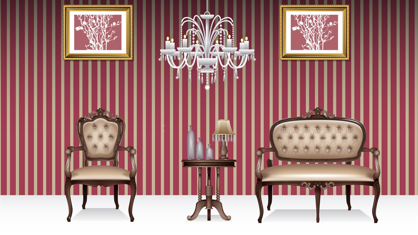 Vector doma tapety (2) #16 - 1366x768