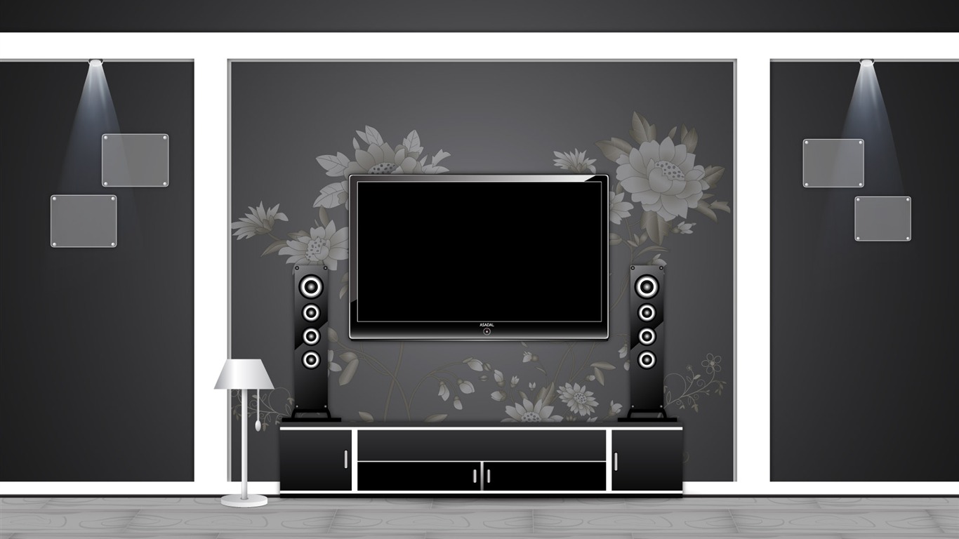 Vector doma tapety (4) #1 - 1366x768