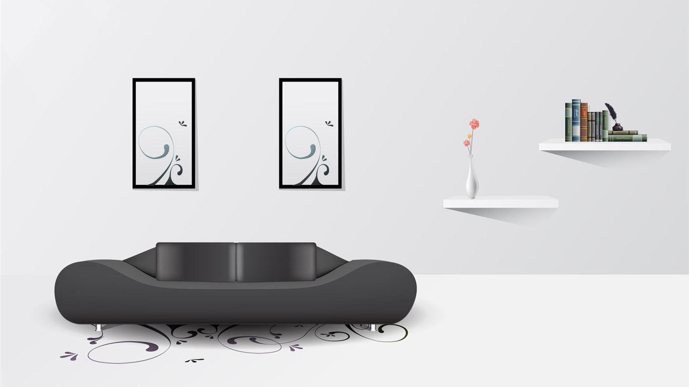 Vector doma tapety (4) #17 - 1366x768