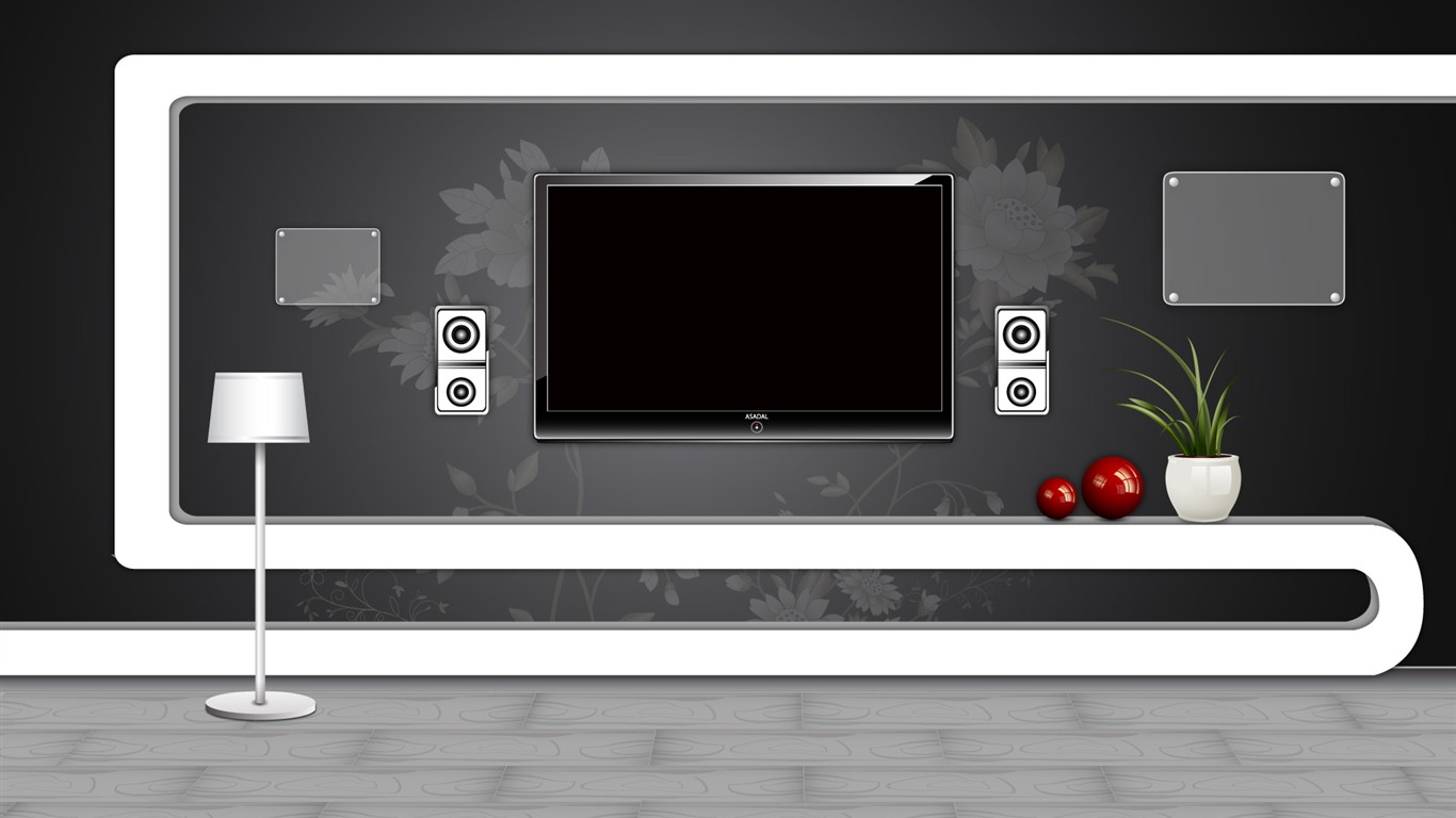 Vector doma tapety (4) #18 - 1366x768