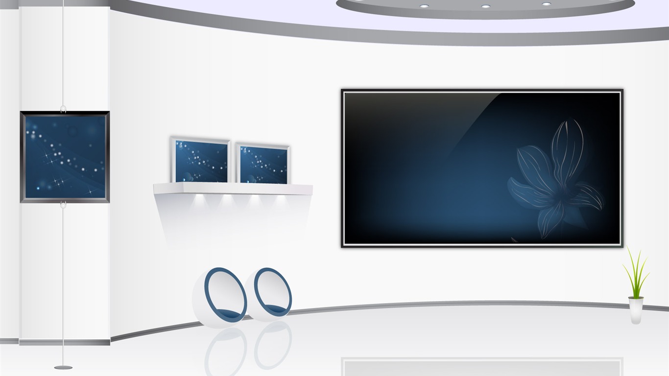Vector doma tapety (4) #20 - 1366x768