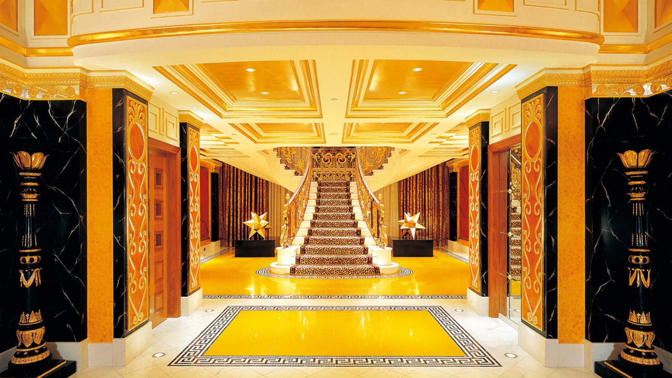 Sedm hvězdičkový hotel Burj Dubaj tapety na plochu #10 - 1366x768