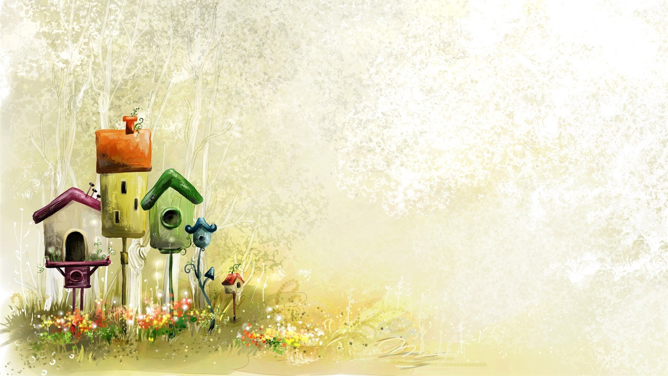 手繪夢幻風光 壁紙(一) #2 - 1366x768