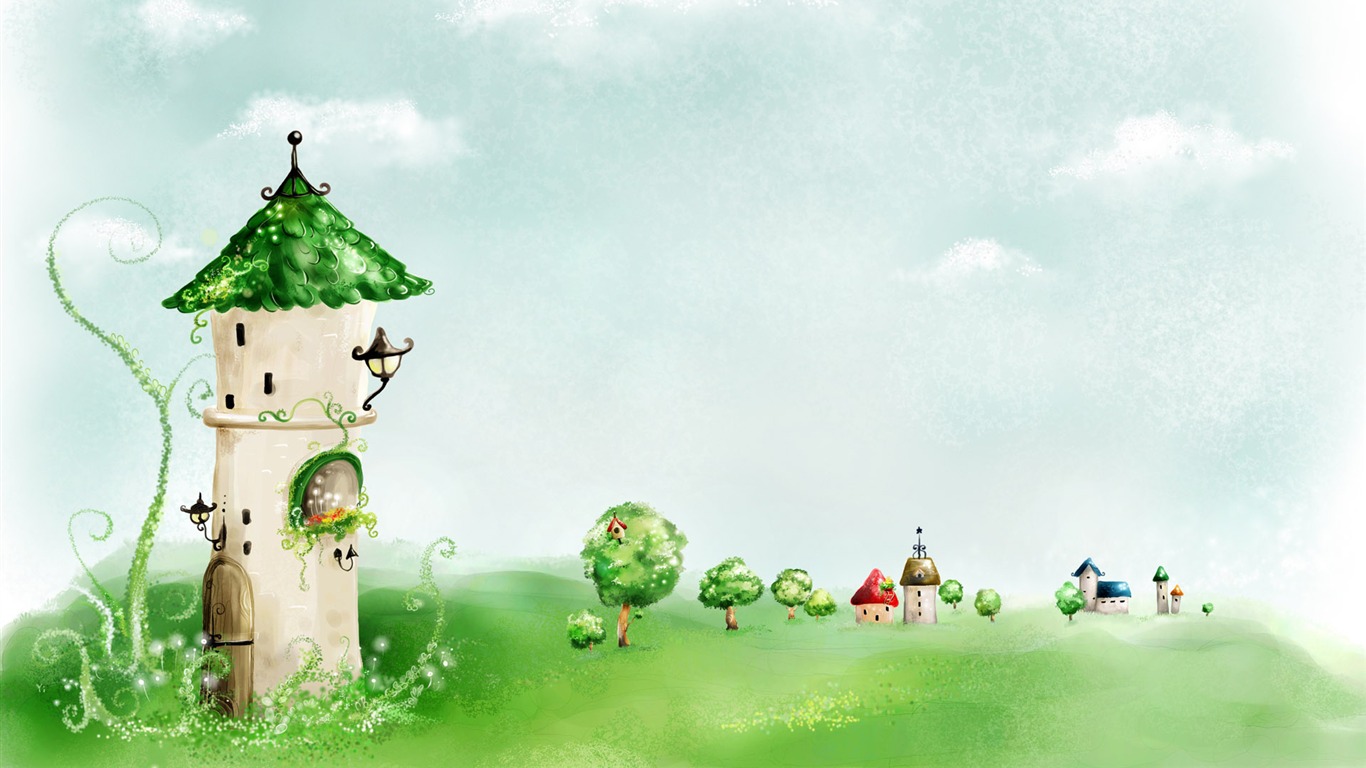 手繪夢幻風光 壁紙(一) #15 - 1366x768