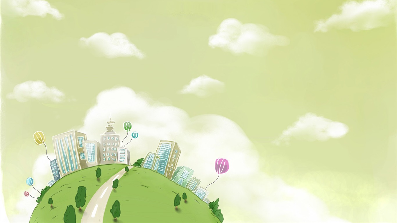 手繪夢幻風光 壁紙(一) #18 - 1366x768