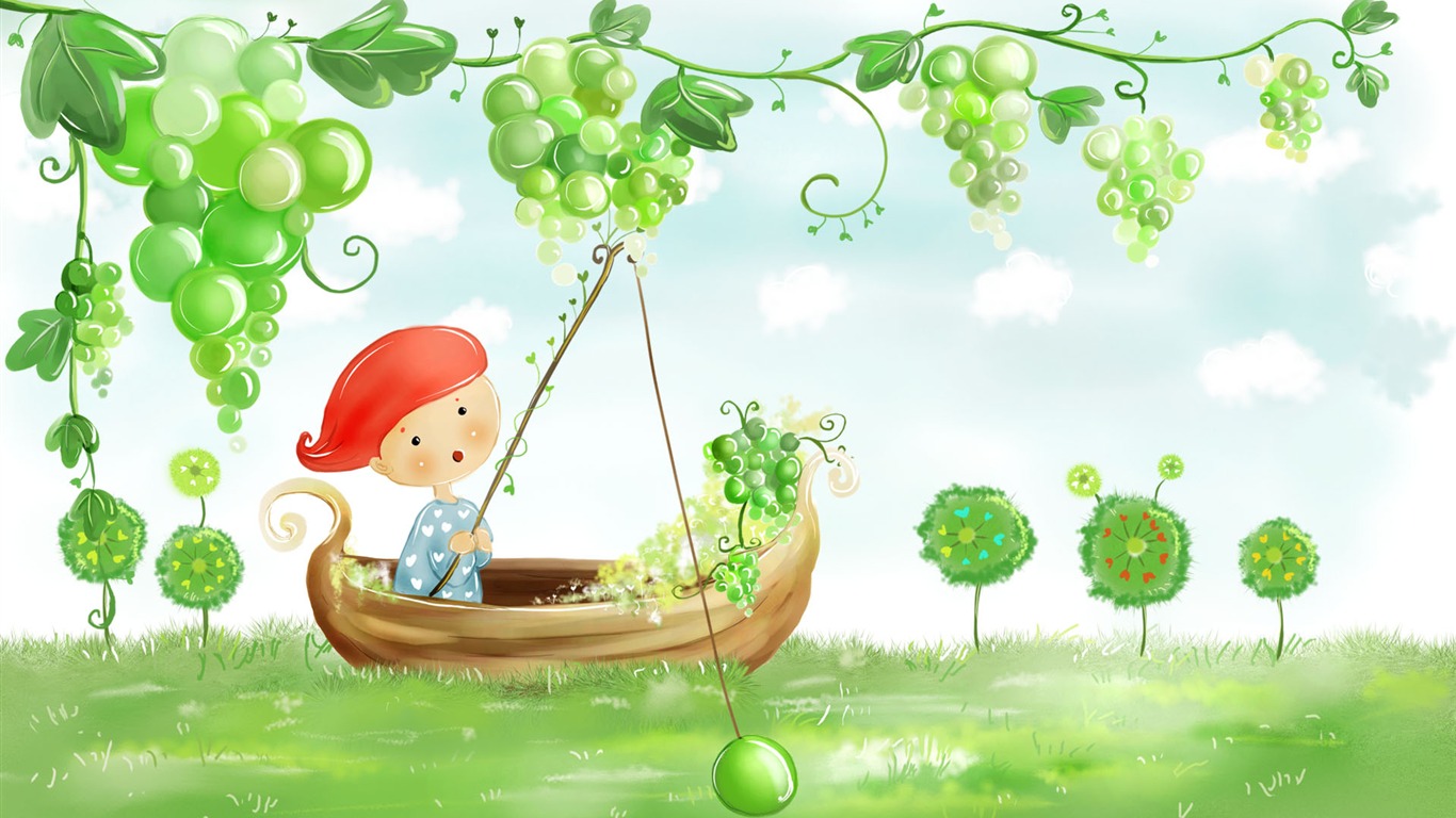 手繪夢幻風光 壁紙(二) #1 - 1366x768