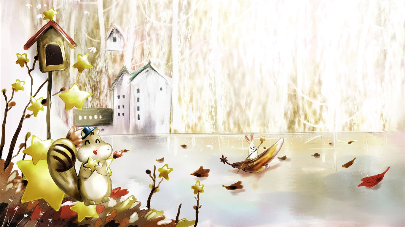 手繪夢幻風光 壁紙(二) #20 - 1366x768