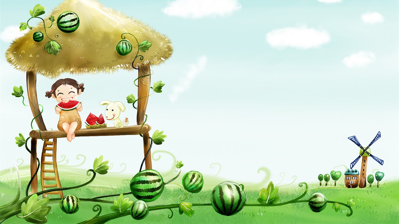 手繪夢幻風光 壁紙(三) #15 - 1366x768