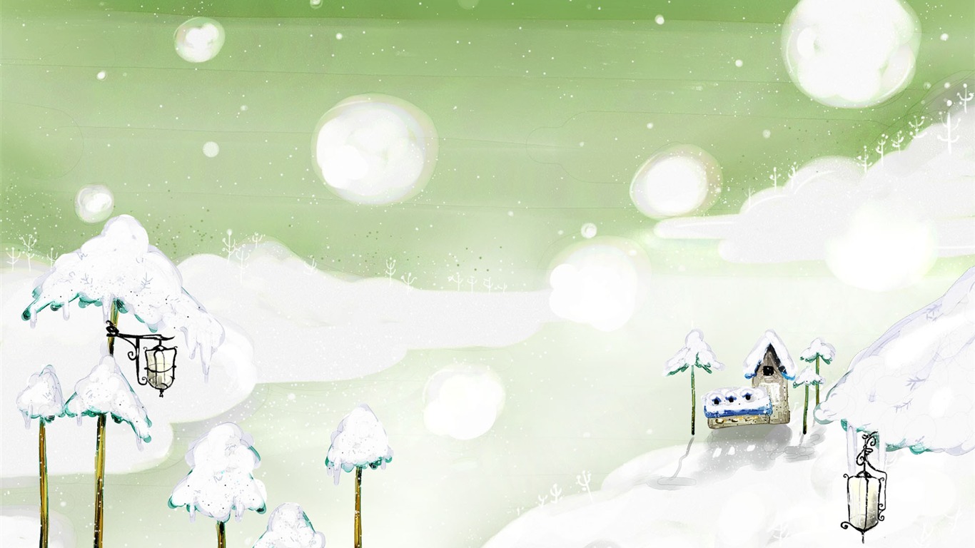 手繪夢幻風光 壁紙(四) #10 - 1366x768