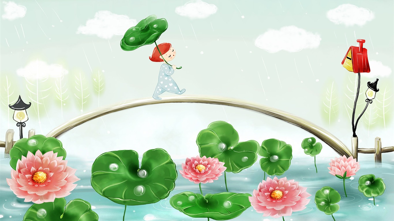 手繪夢幻風光 壁紙(四) #11 - 1366x768