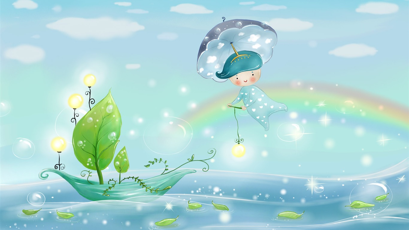 手繪夢幻風光 壁紙(四) #12 - 1366x768