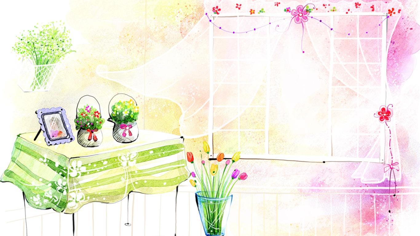 手繪夢幻風光 壁紙(五) #10 - 1366x768