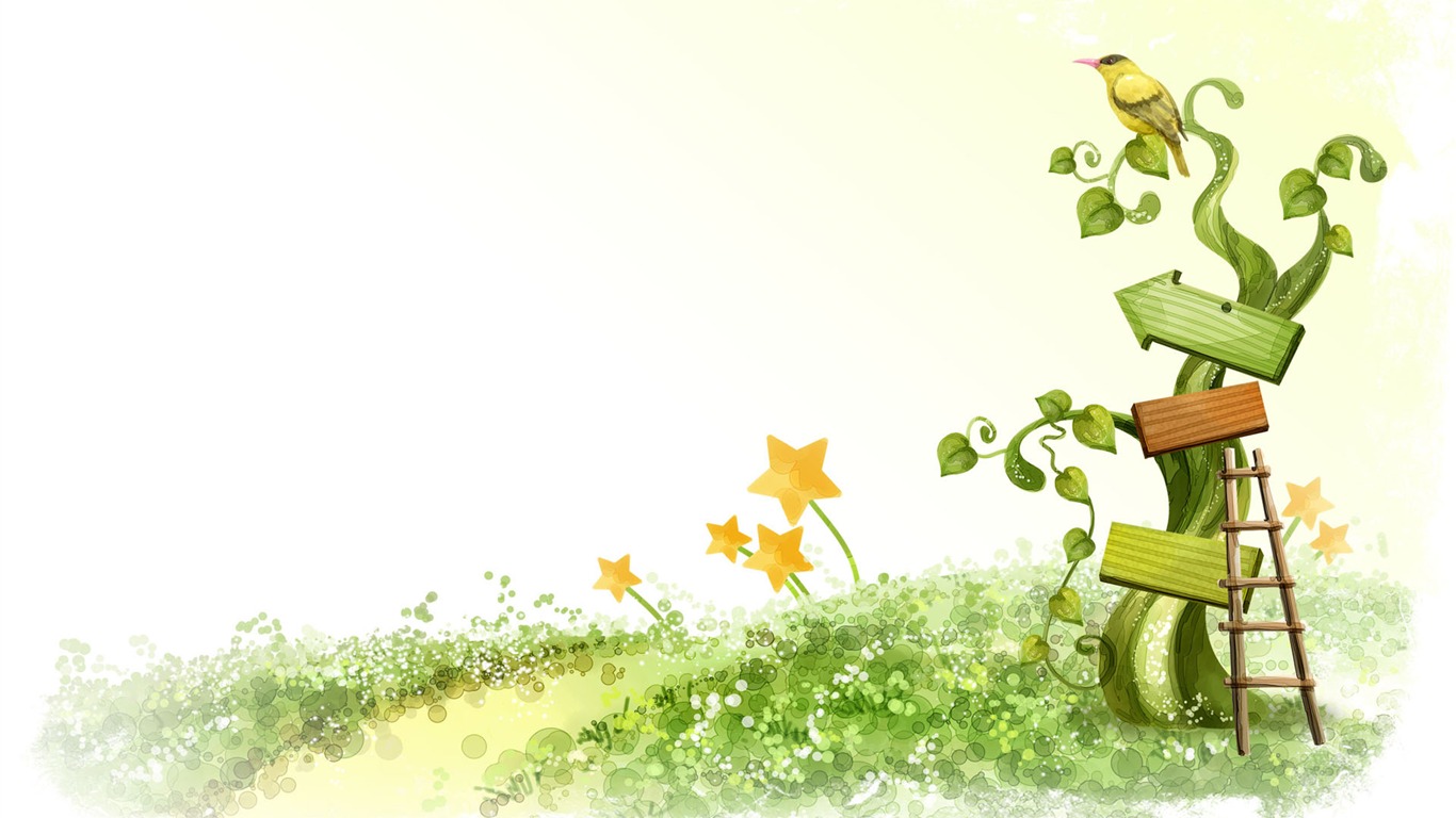 手繪夢幻風光 壁紙(六) #14 - 1366x768