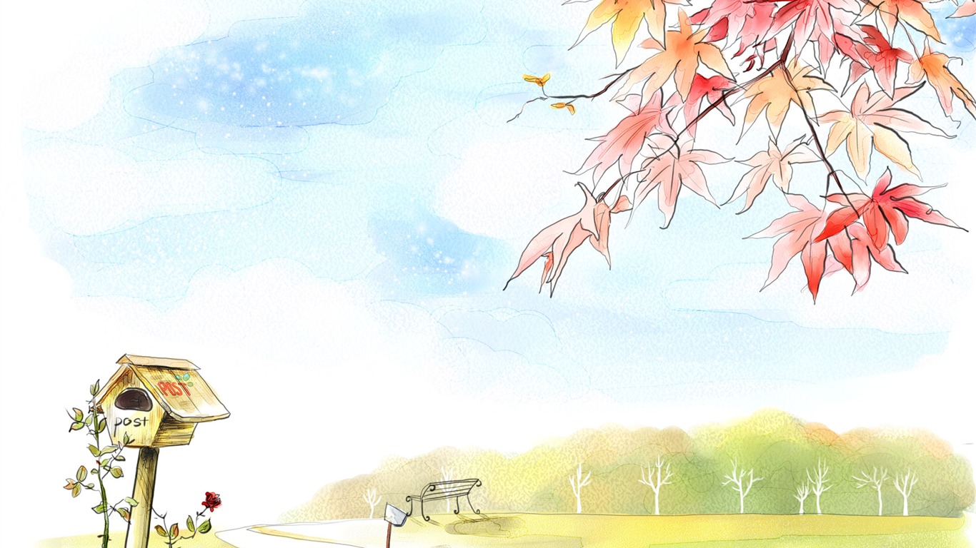 手繪夢幻風光 壁紙(八) #4 - 1366x768
