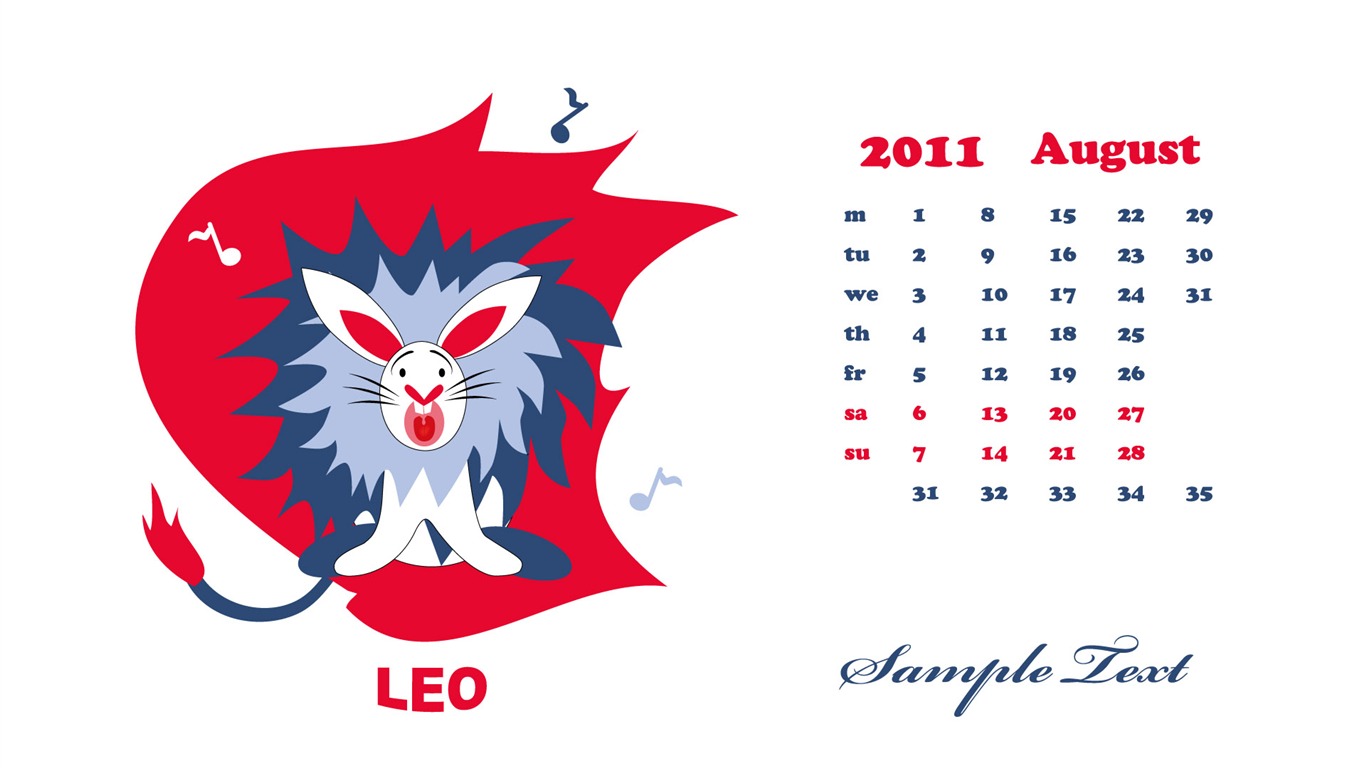 Year of the Rabbit 2011 calendar wallpaper (2) #5 - 1366x768