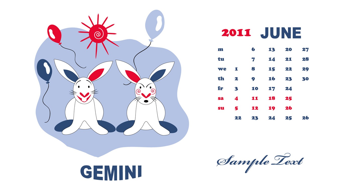 Année du papier peint Rabbit calendrier 2011 (2) #7 - 1366x768