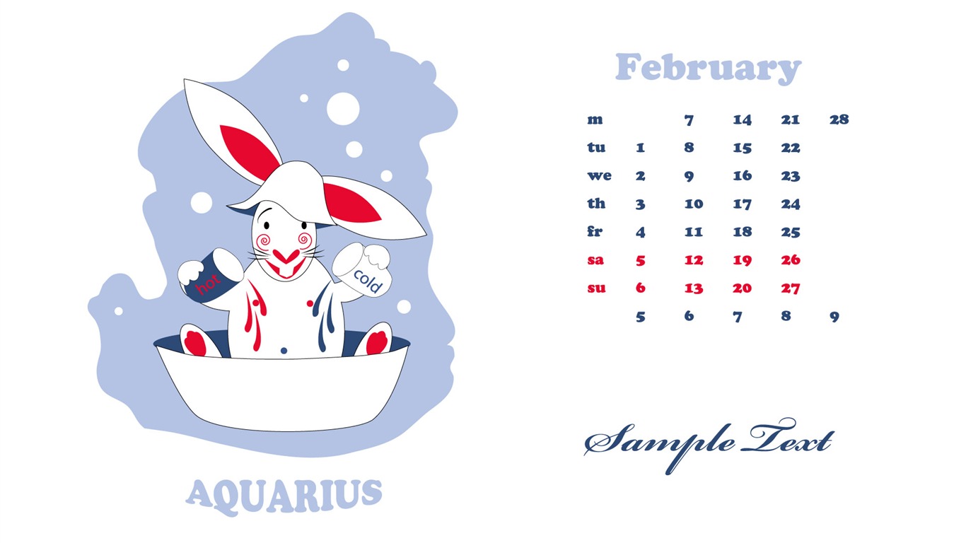 Année du papier peint Rabbit calendrier 2011 (2) #11 - 1366x768