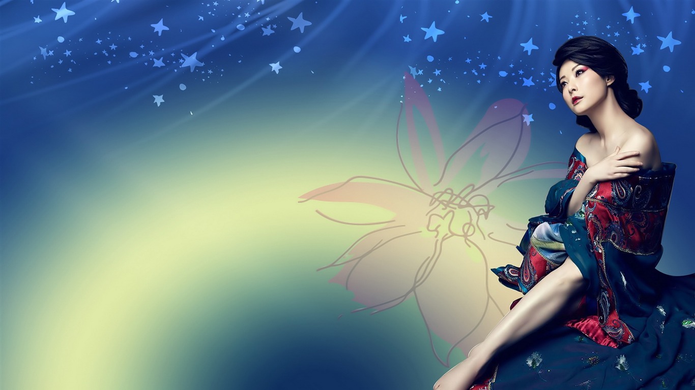 袁立 美女壁紙 #11 - 1366x768